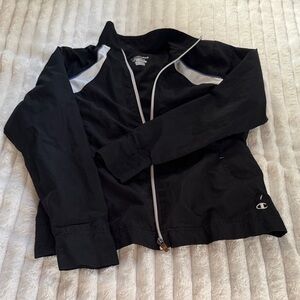 Champion Black Jacket with White and Purple Details